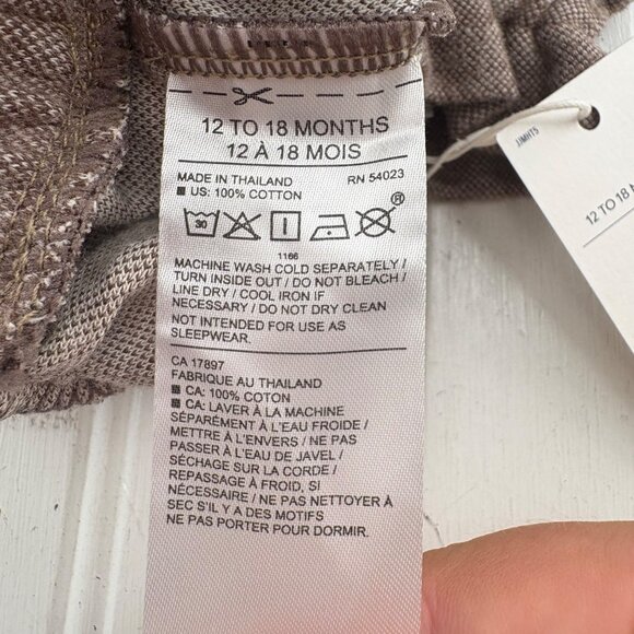 Janie & Jack Infant Toddler Pants Brown 12-18 Months 100% Cotton Bow Waist - Picture 6 of 6